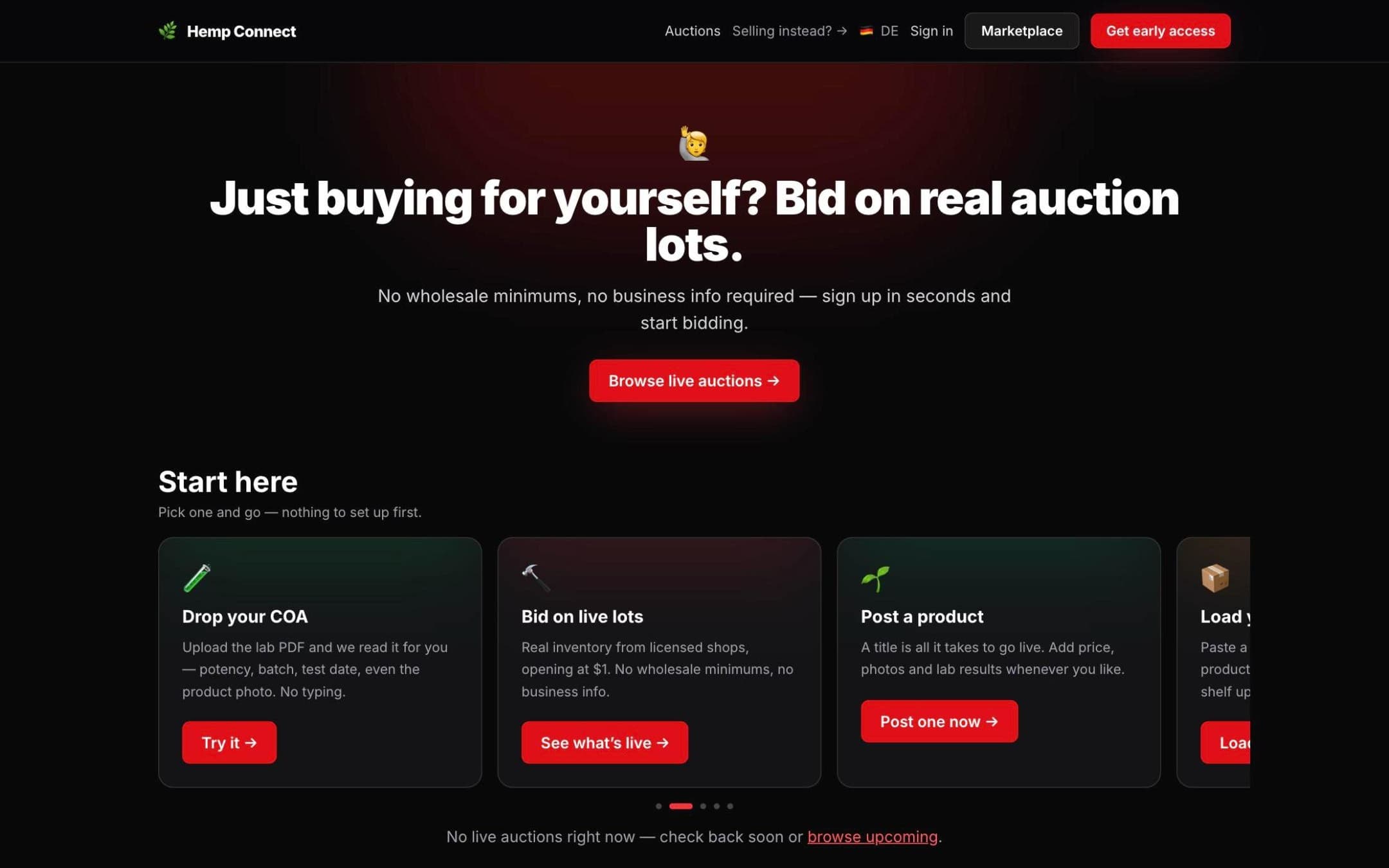 Hemp Connect on desktop