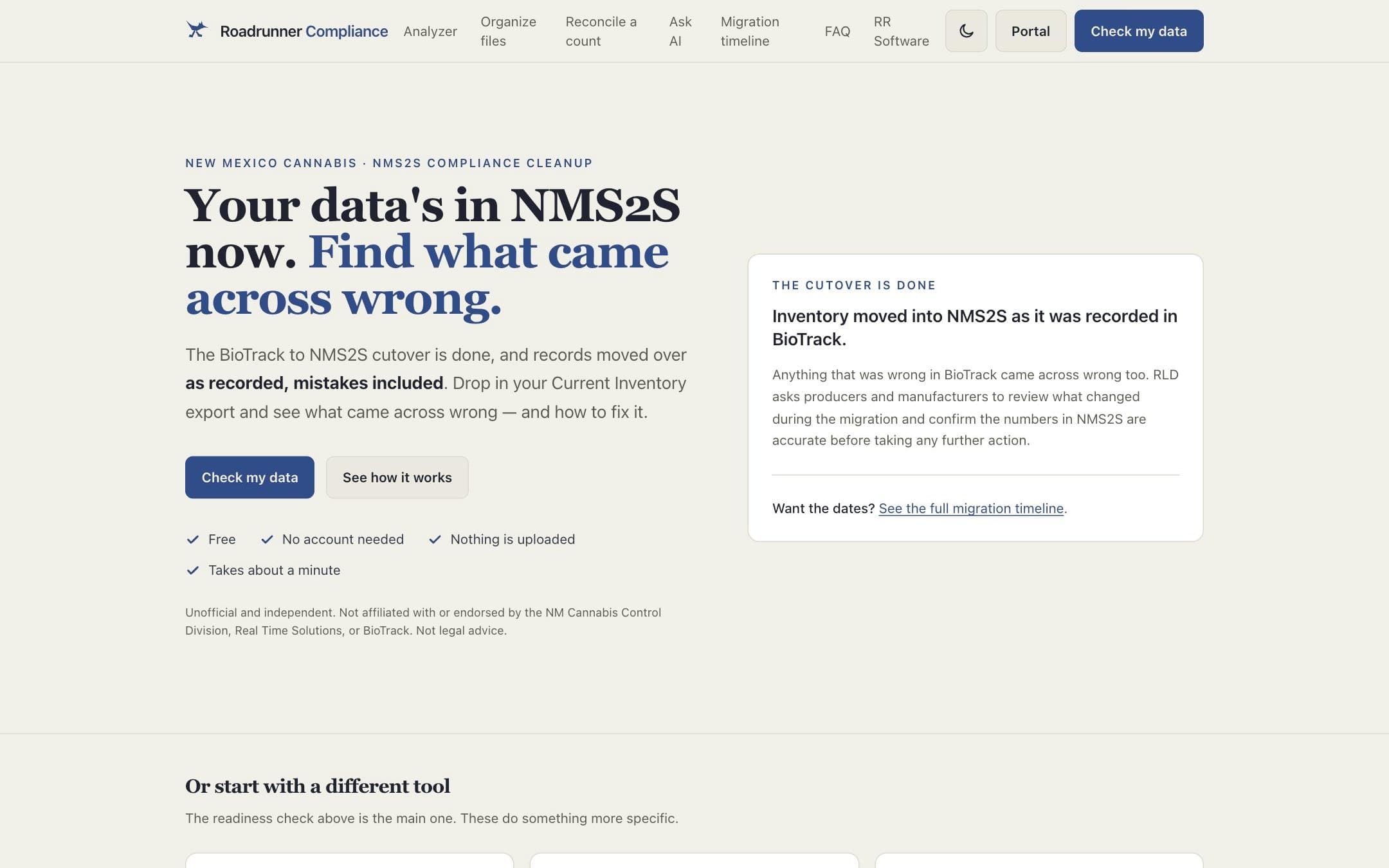 Roadrunner Compliance on desktop